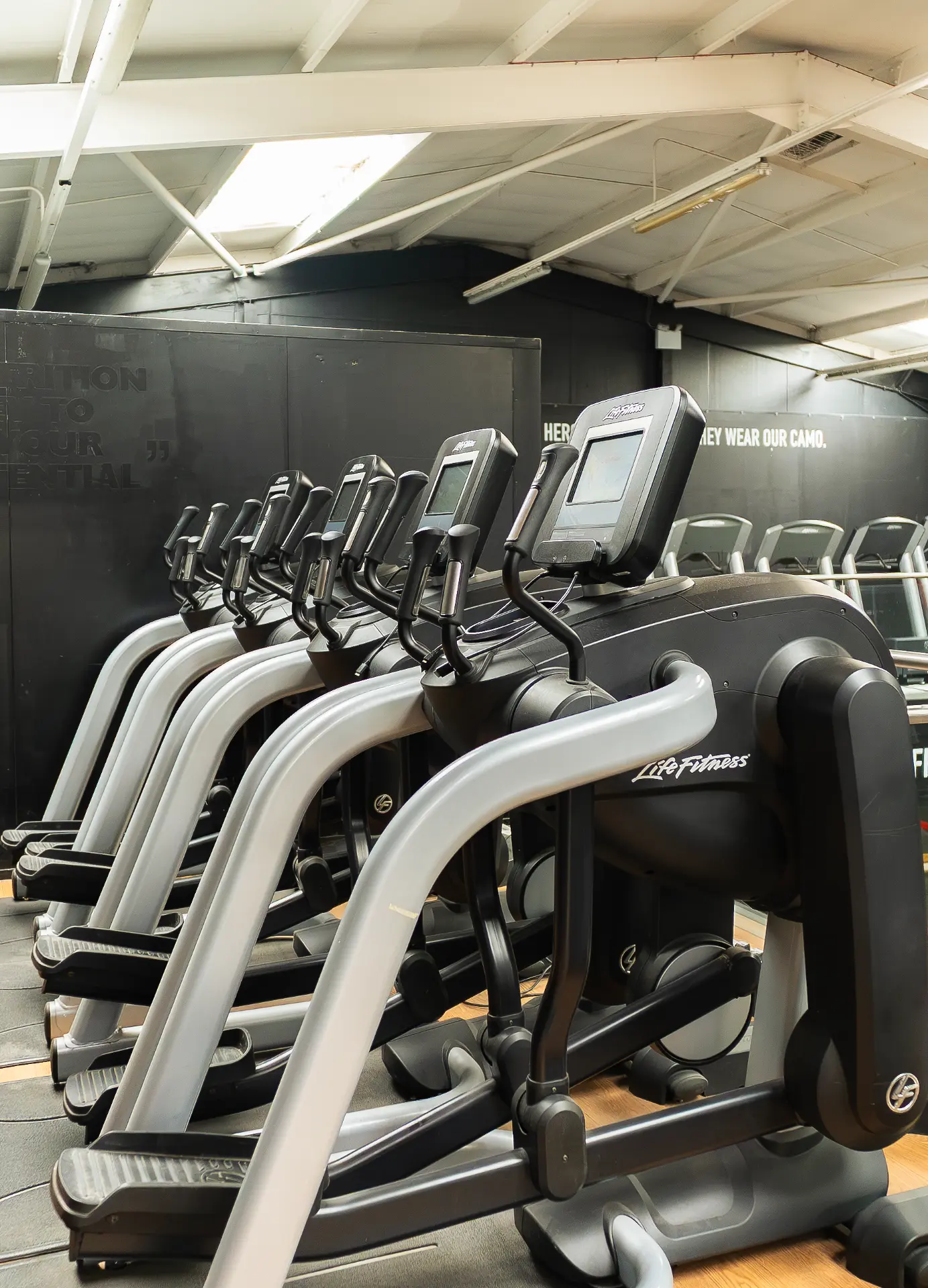 Life Fitness cross-trainers on the upstairs cardio deck