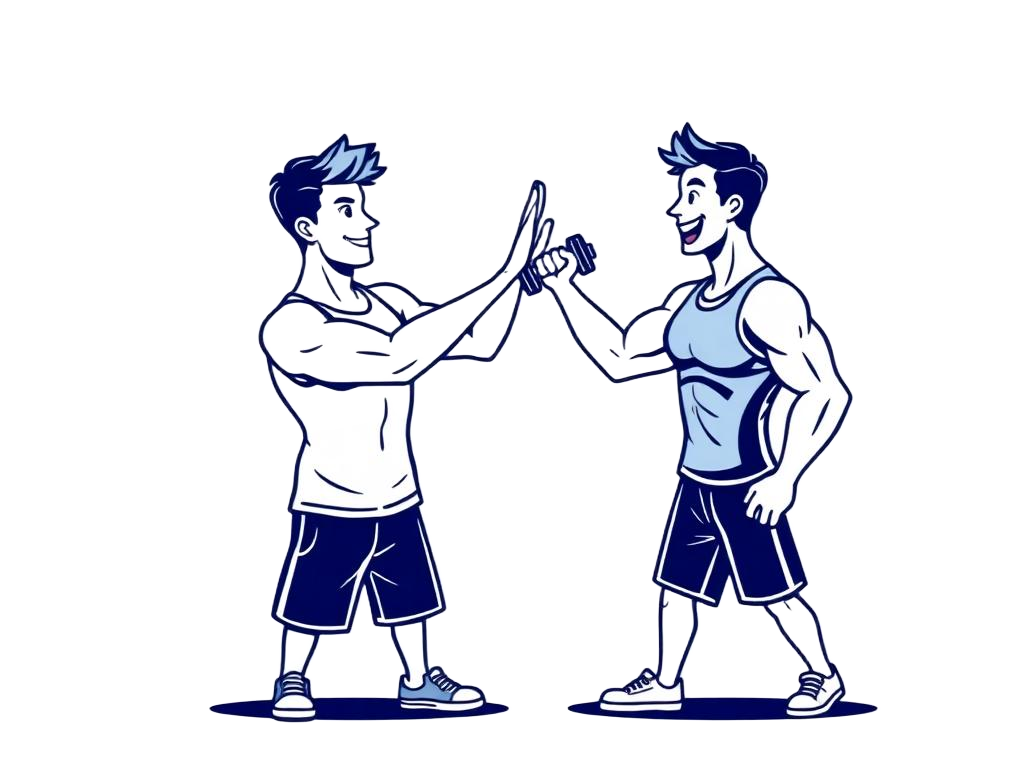 Two gym members high-fiving after a workout